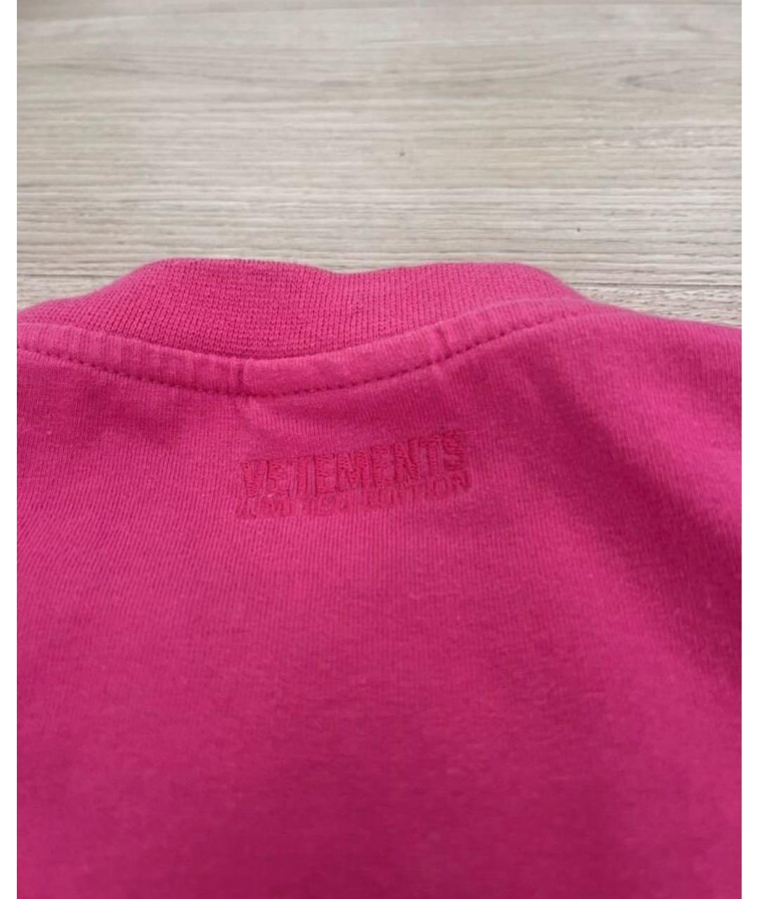 VETEMENTS Фуксия хлопковая футболка, фото 5