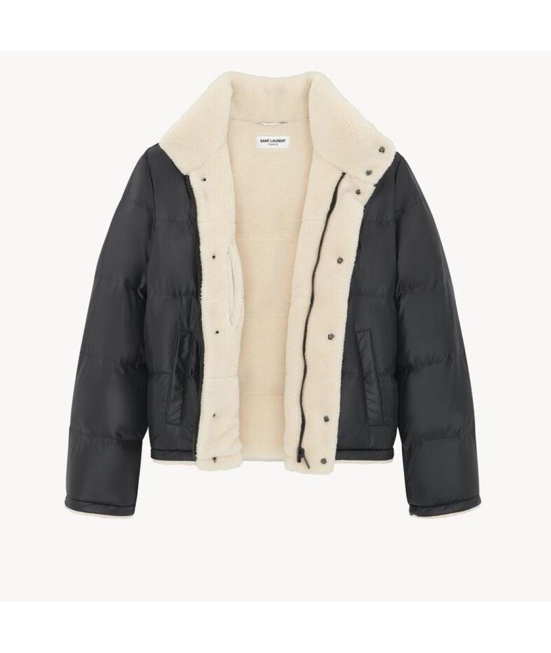 SAINT LAURENT Черный меховой пуховик, фото 2