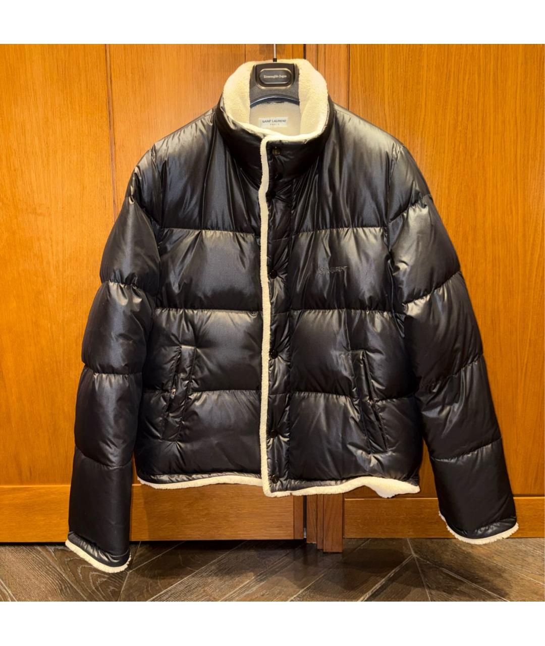 SAINT LAURENT Черный меховой пуховик, фото 3