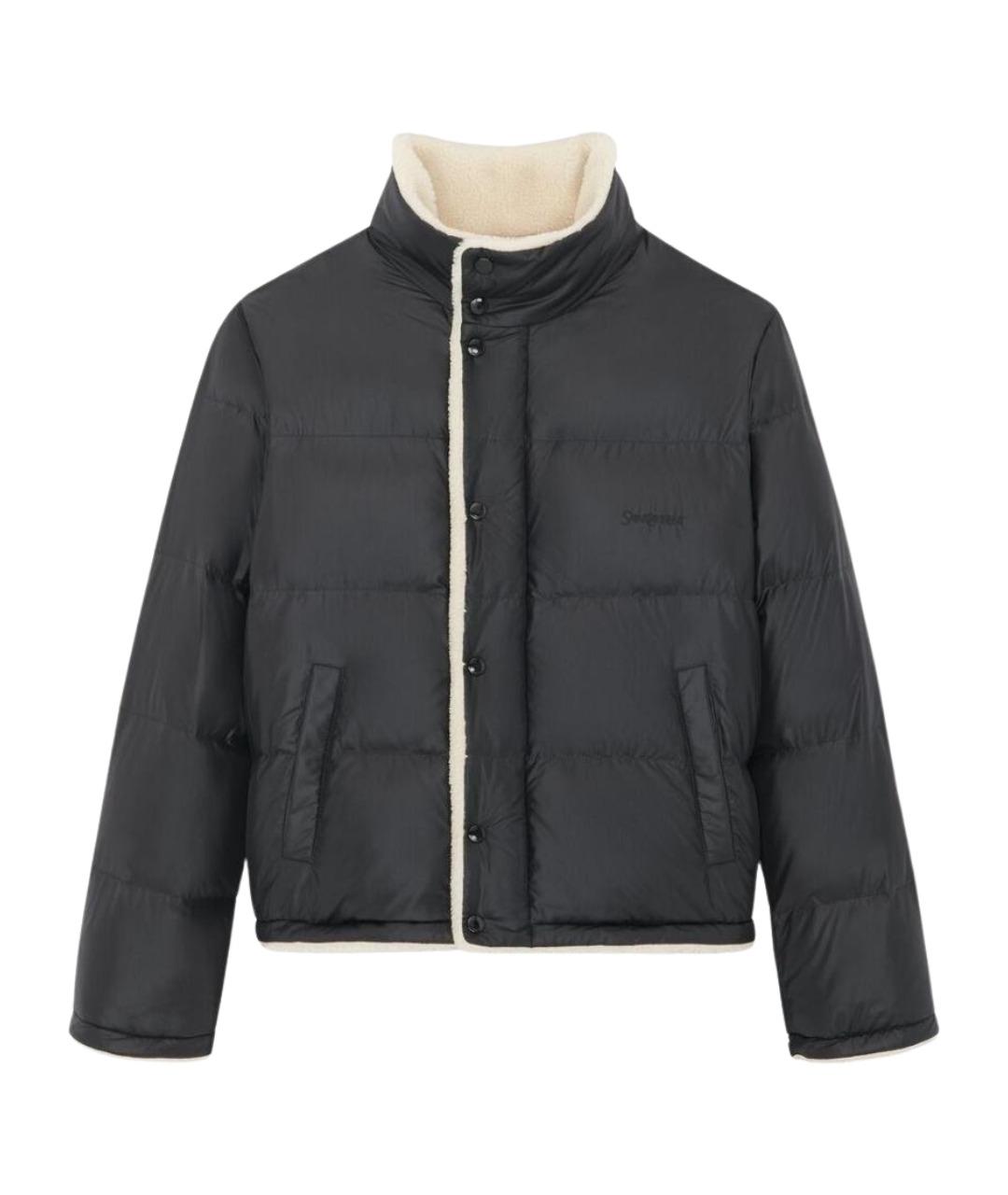 SAINT LAURENT Черный меховой пуховик, фото 1