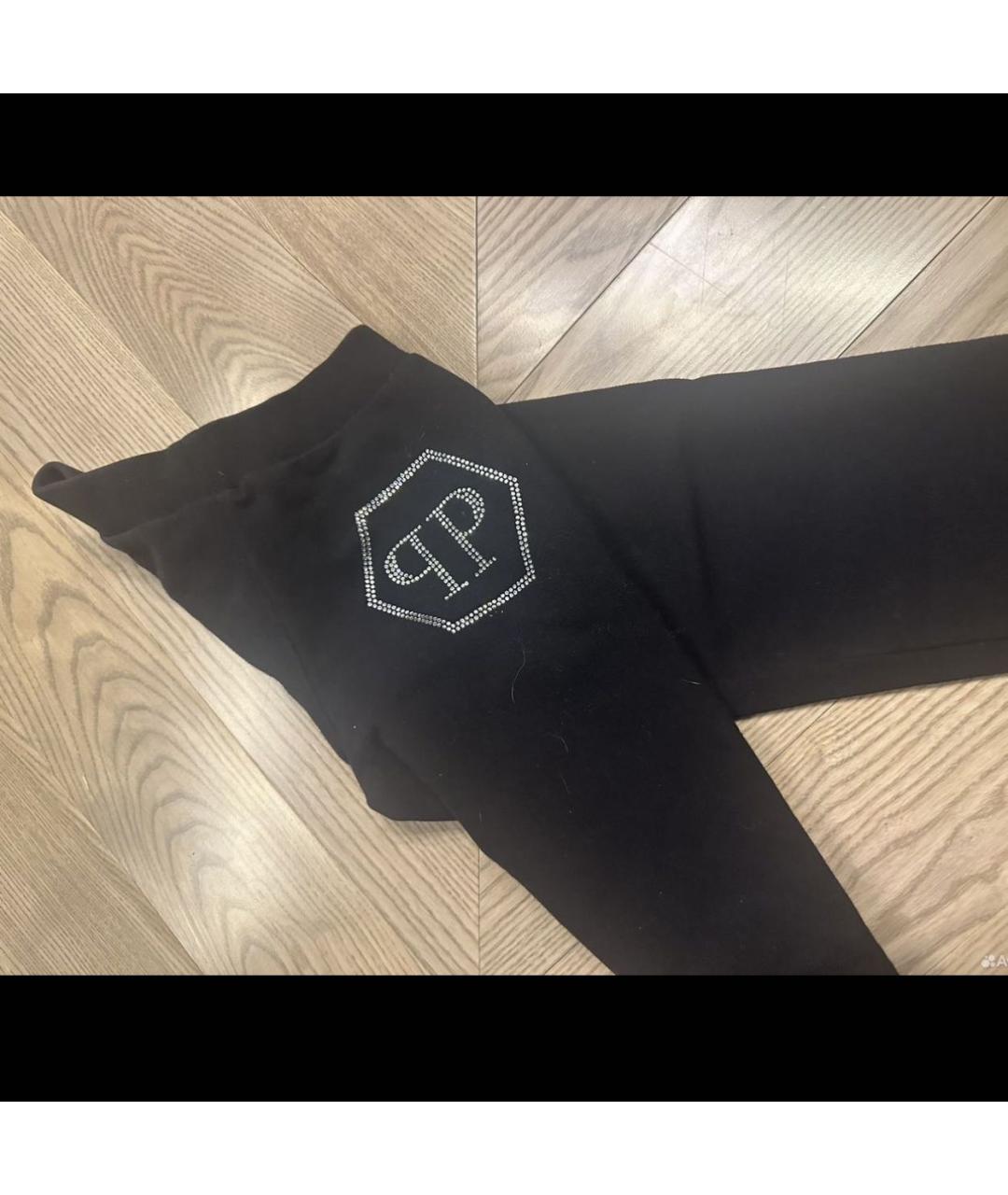 PHILIPP PLEIN Черные хлопковые брюки и шорты, фото 2