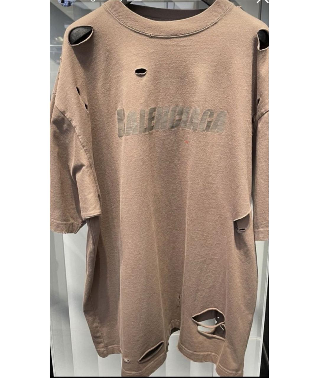 BALENCIAGA Коричневая футболка, фото 4