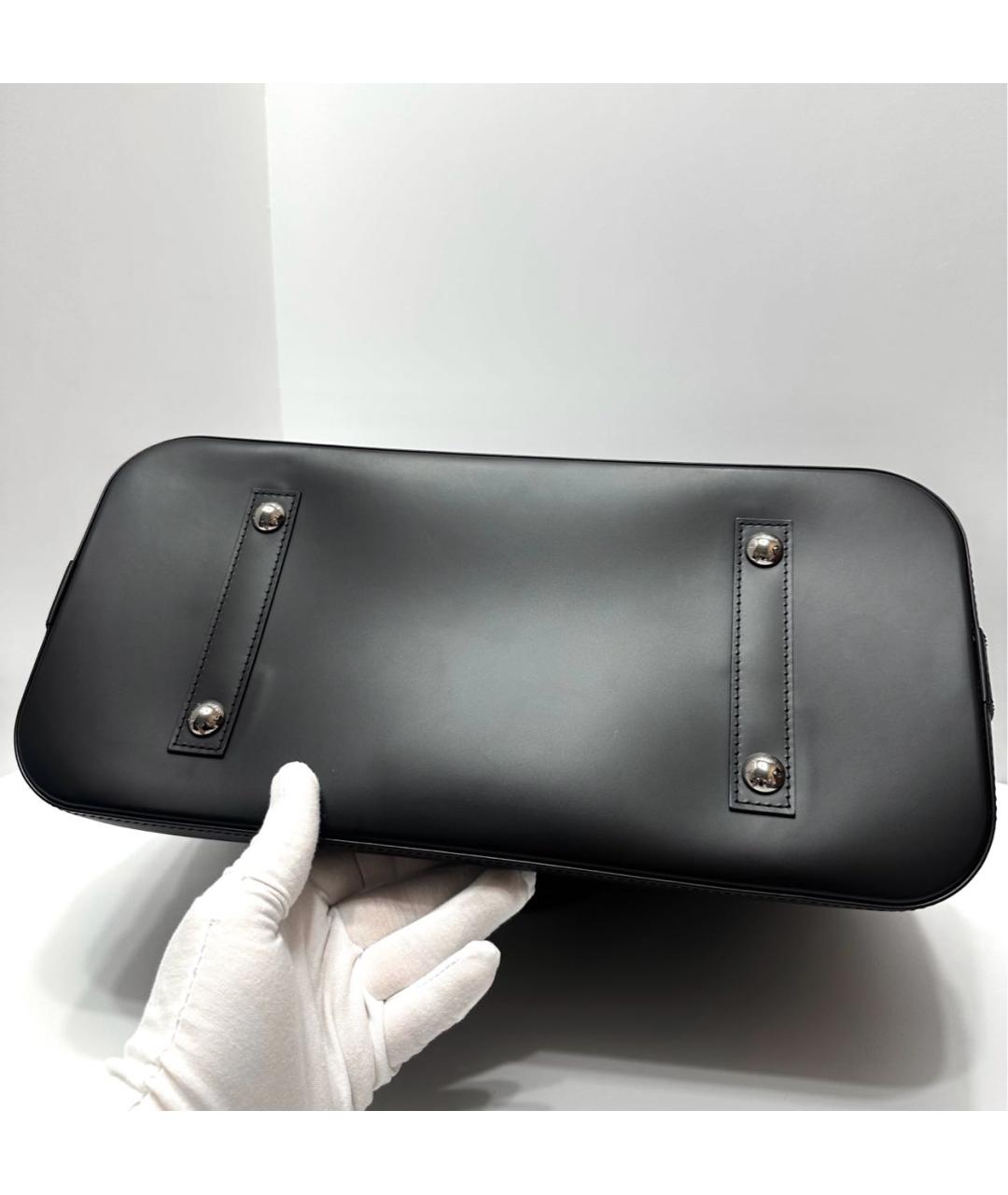 LOUIS VUITTON Черная кожаная сумка с короткими ручками, фото 3