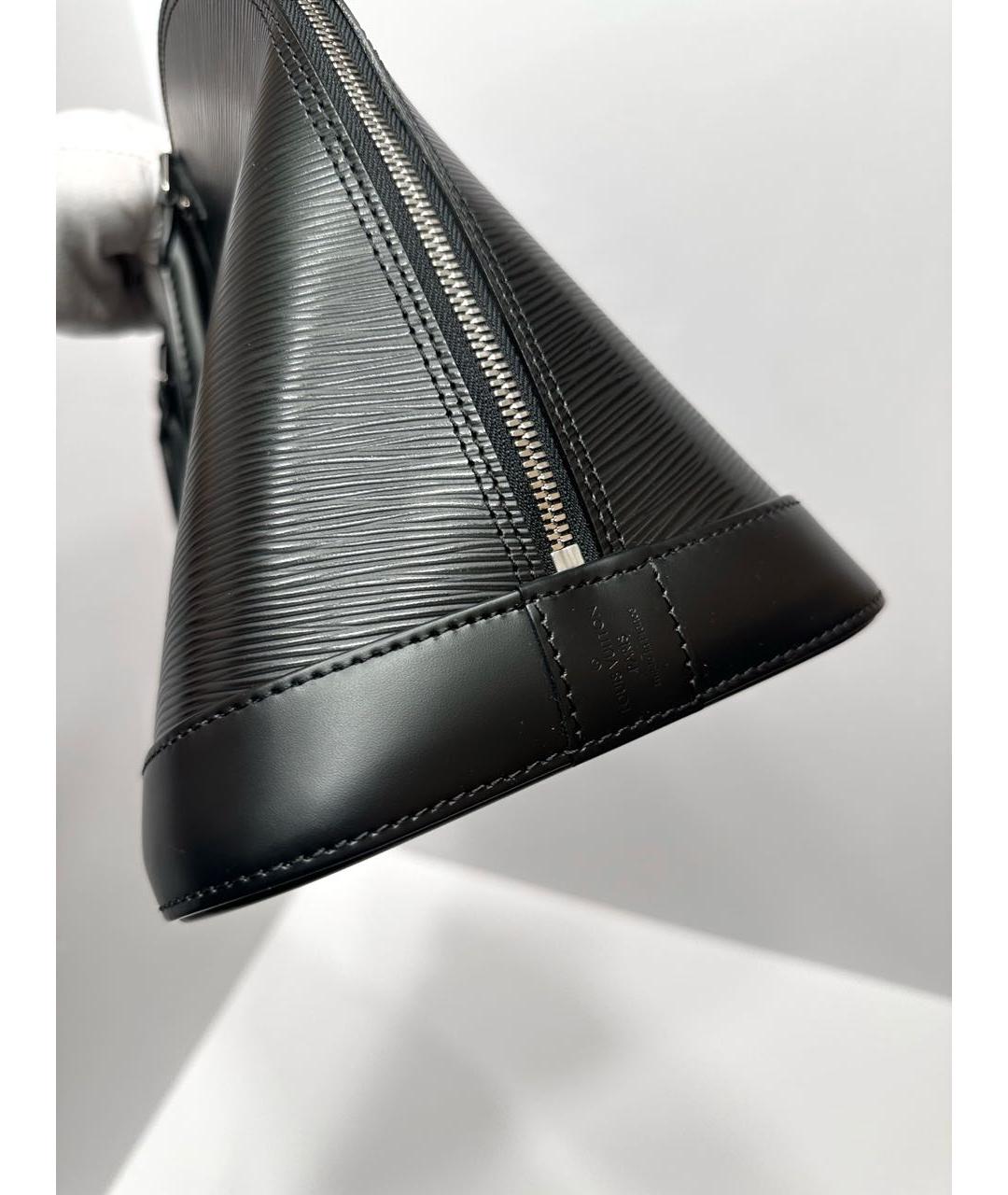 LOUIS VUITTON Черная кожаная сумка с короткими ручками, фото 7