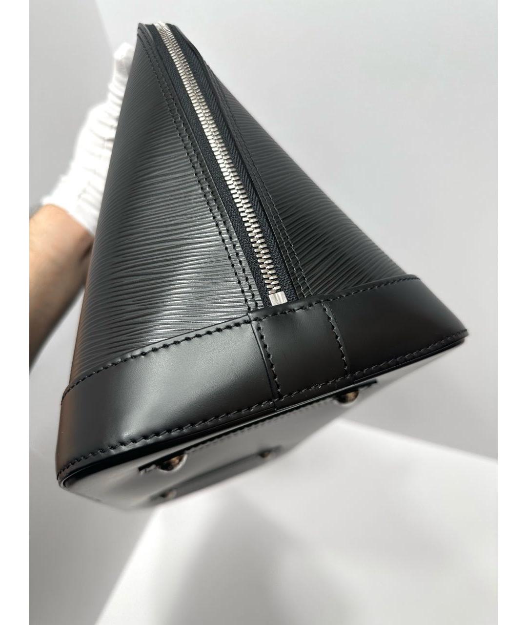 LOUIS VUITTON Черная кожаная сумка с короткими ручками, фото 8