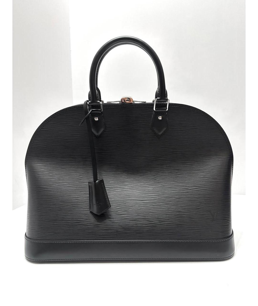 LOUIS VUITTON Черная кожаная сумка с короткими ручками, фото 2