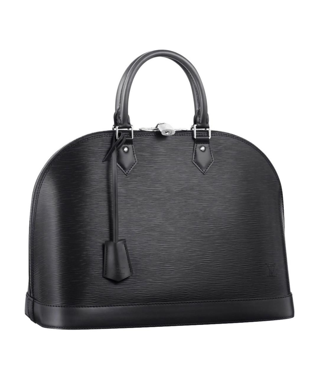 LOUIS VUITTON Черная кожаная сумка с короткими ручками, фото 1