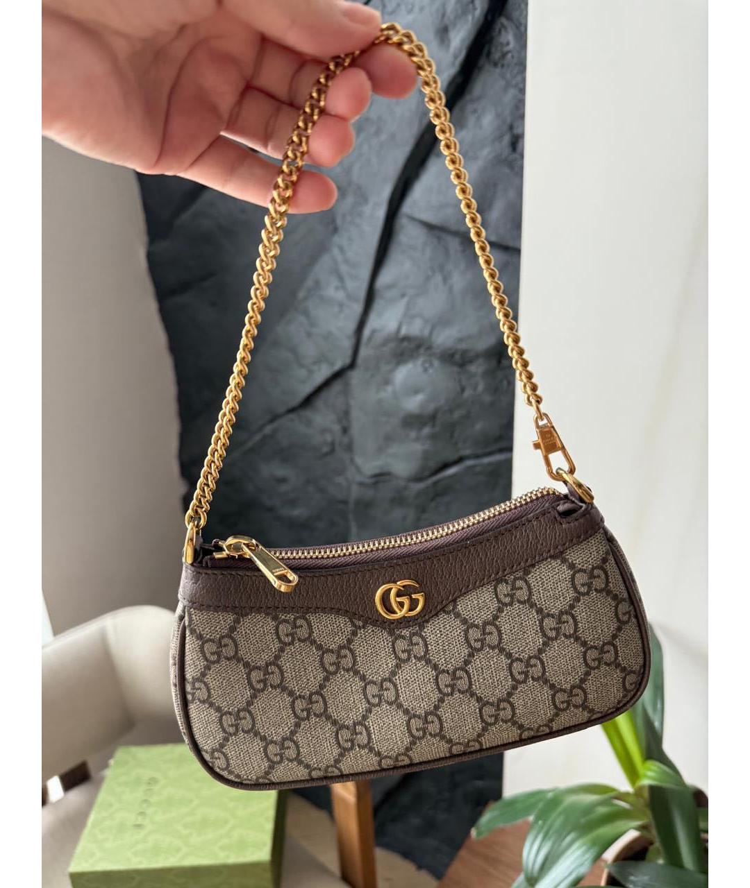 GUCCI Коричневая сумка с короткими ручками, фото 5