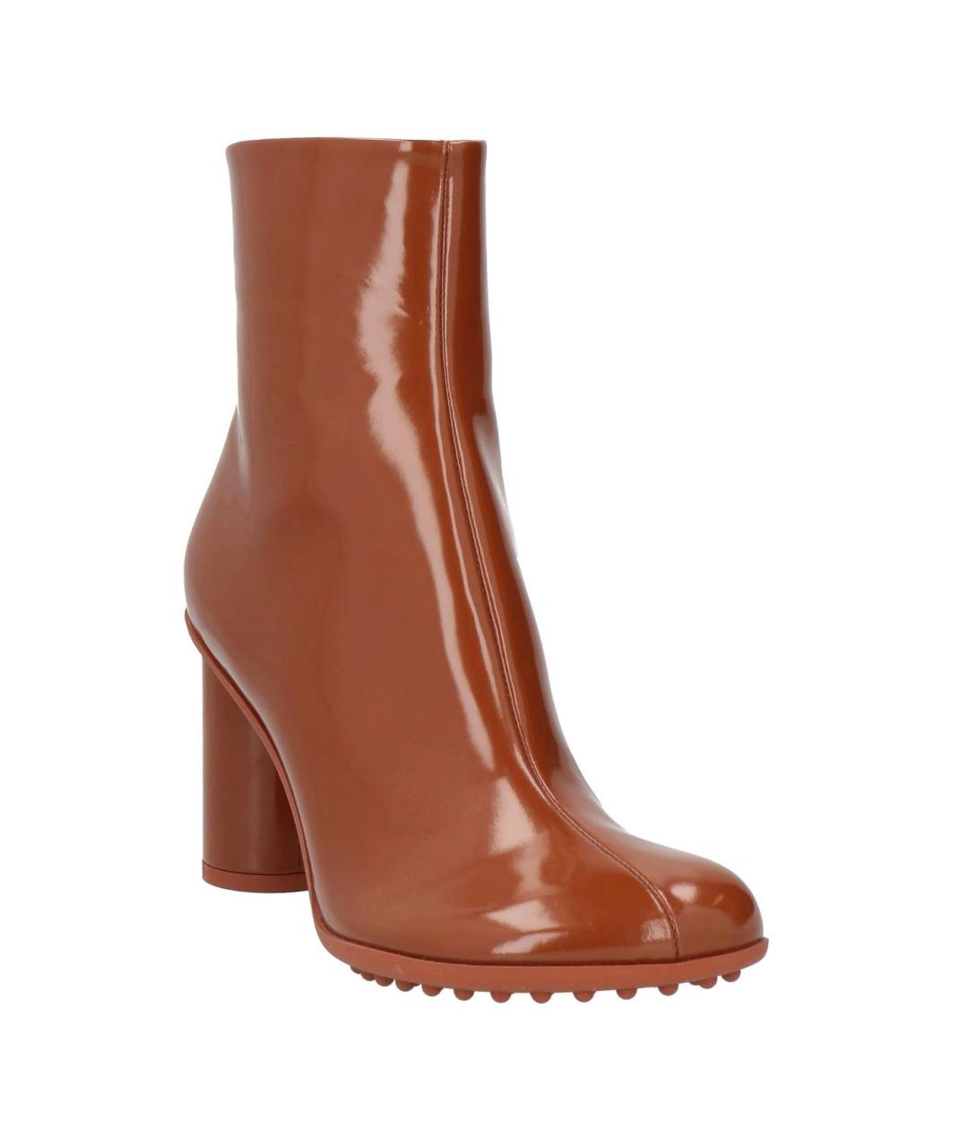 BOTTEGA VENETA Коричневые кожаные ботильоны, фото 2