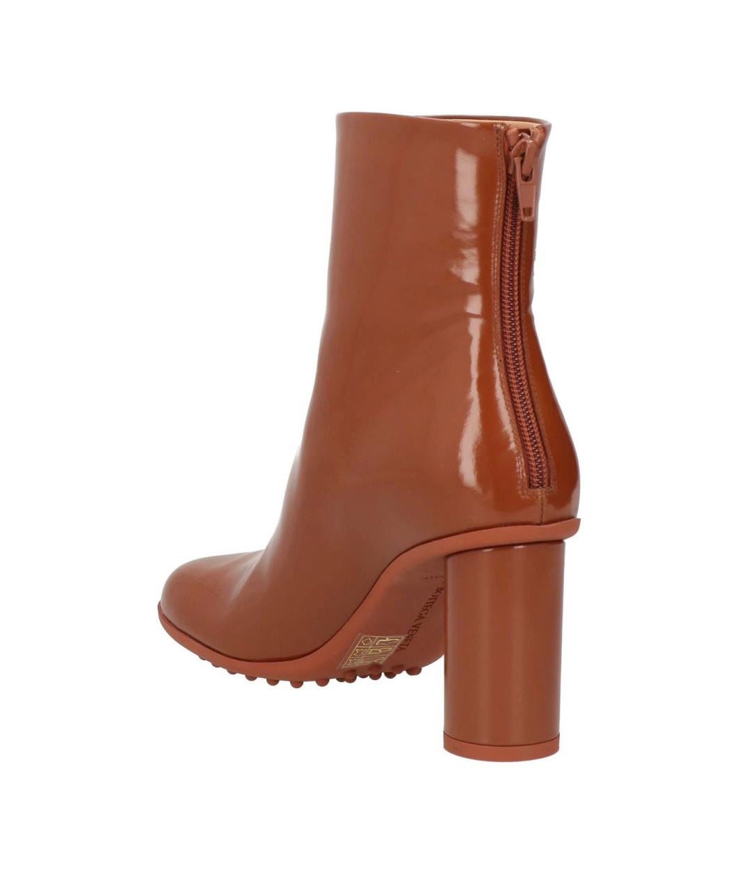 BOTTEGA VENETA Коричневые кожаные ботильоны, фото 4