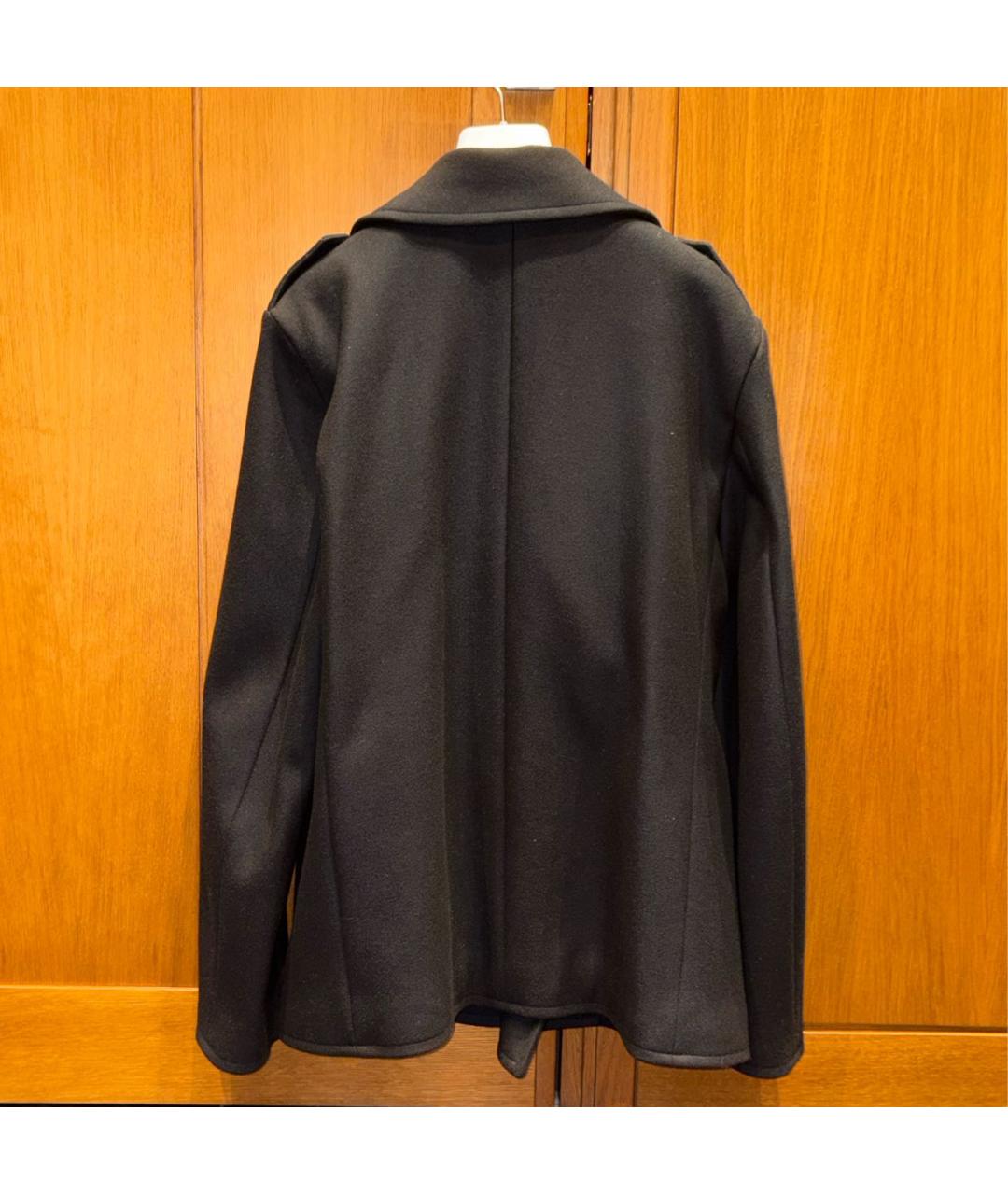 SAINT LAURENT Черное шерстяное пальто, фото 3