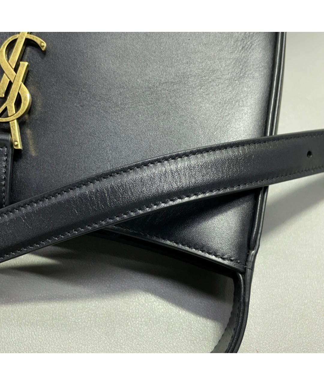SAINT LAURENT Черная кожаная сумка через плечо, фото 7