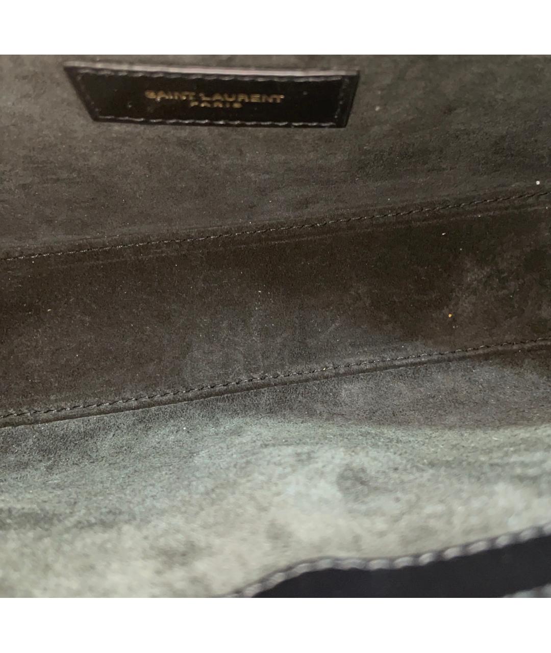 SAINT LAURENT Черная кожаная сумка через плечо, фото 6