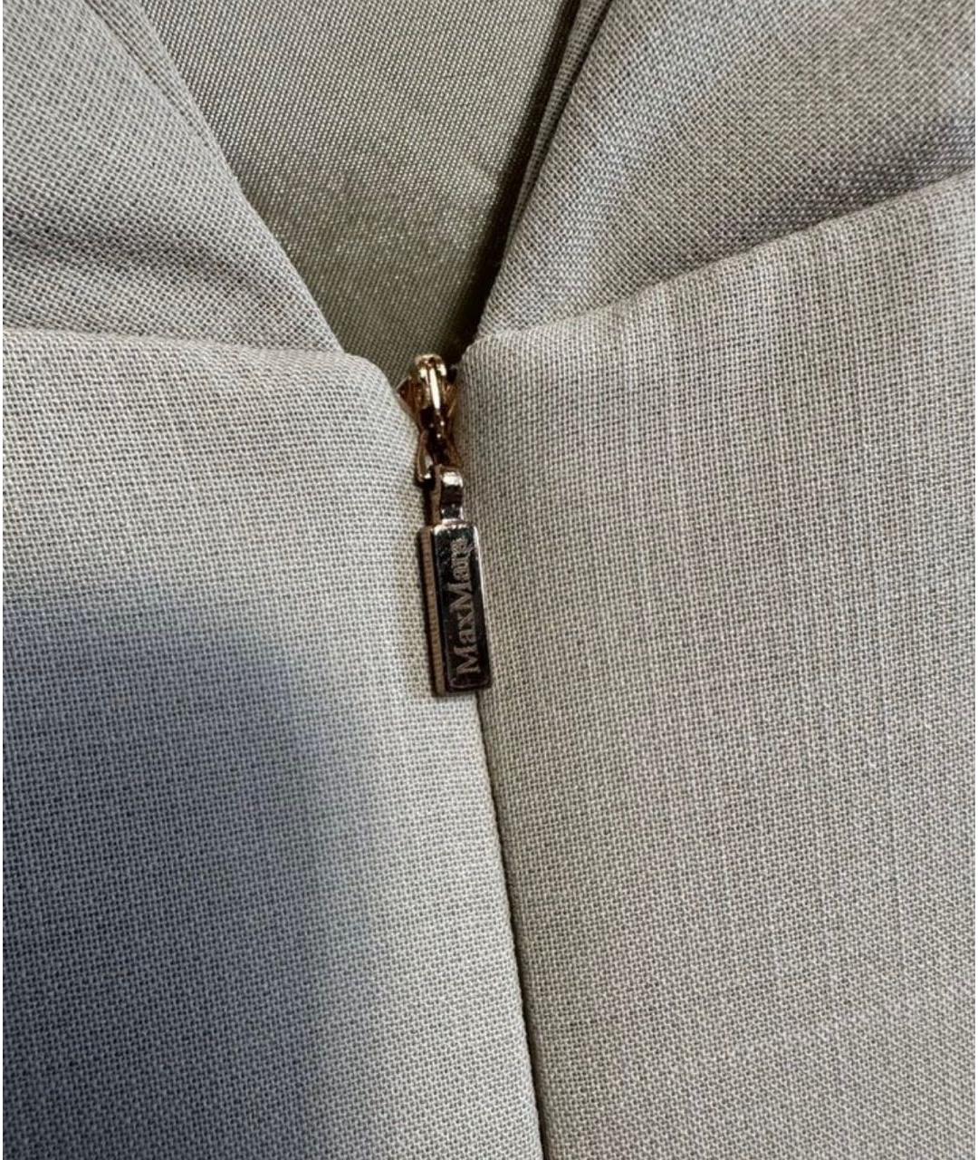 MAX MARA Бежевое шерстяное повседневное платье, фото 7