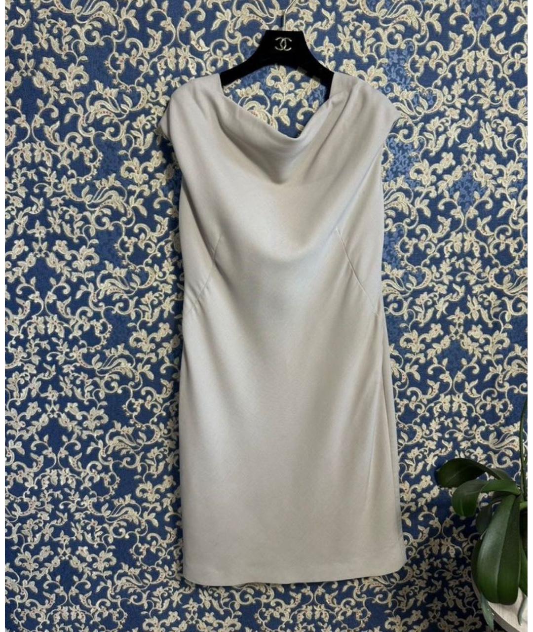 MAX MARA Бежевое шерстяное повседневное платье, фото 3