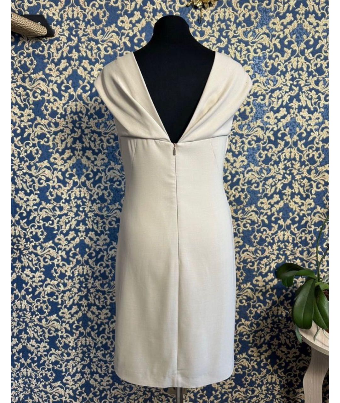 MAX MARA Бежевое шерстяное повседневное платье, фото 2