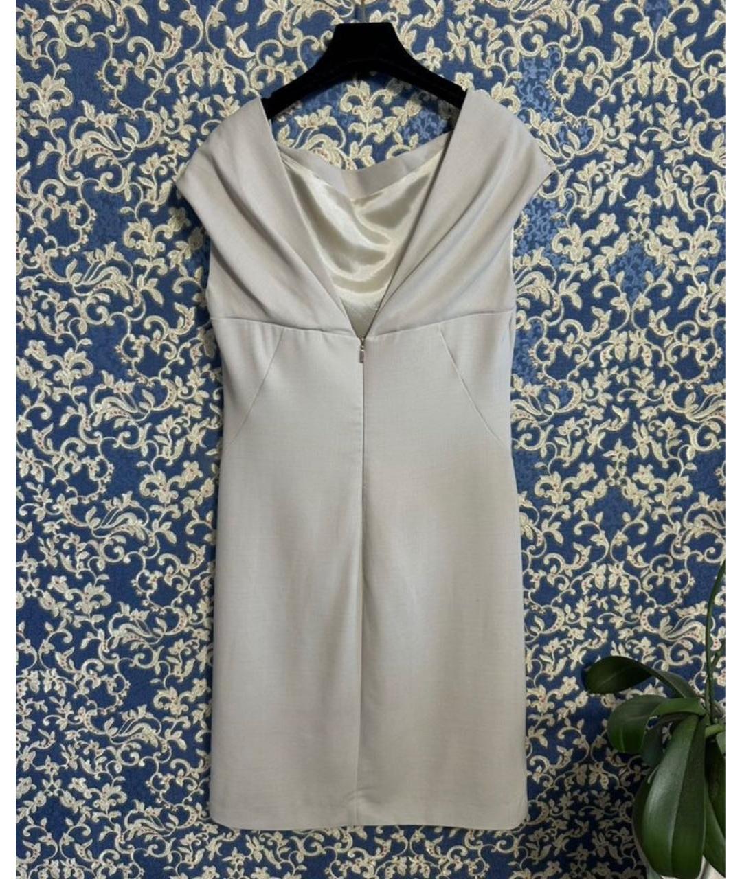 MAX MARA Бежевое шерстяное повседневное платье, фото 4