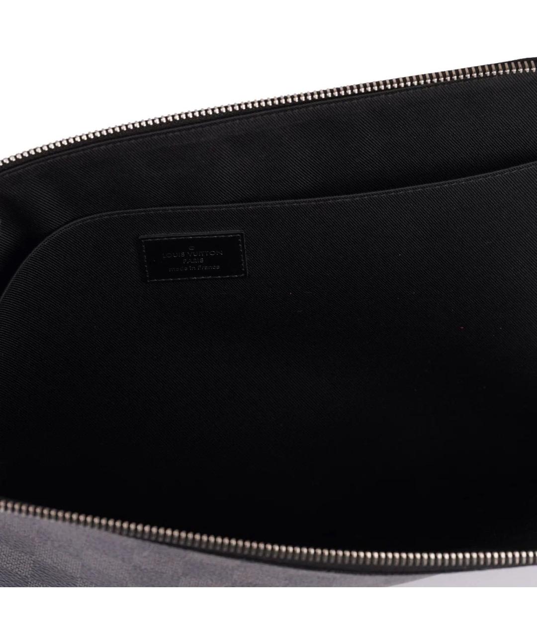 LOUIS VUITTON Черная кожаная папка для документов, фото 5