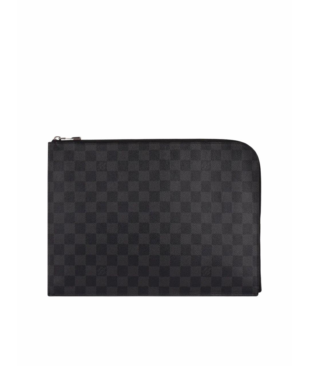 LOUIS VUITTON Черная кожаная папка для документов, фото 1