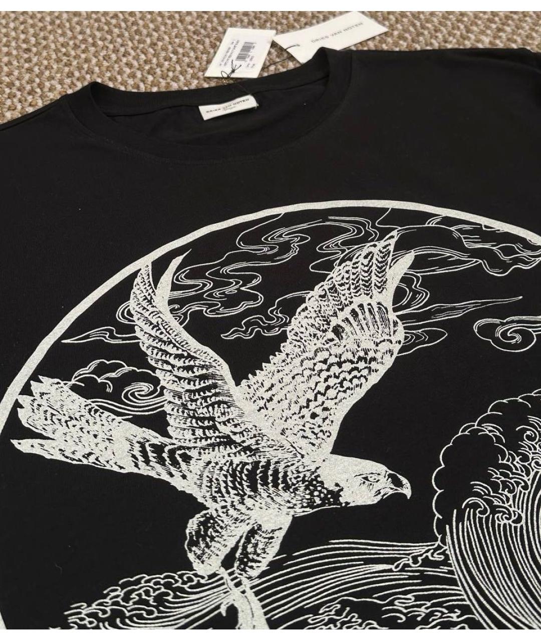 DRIES VAN NOTEN Черная хлопковая футболка, фото 5