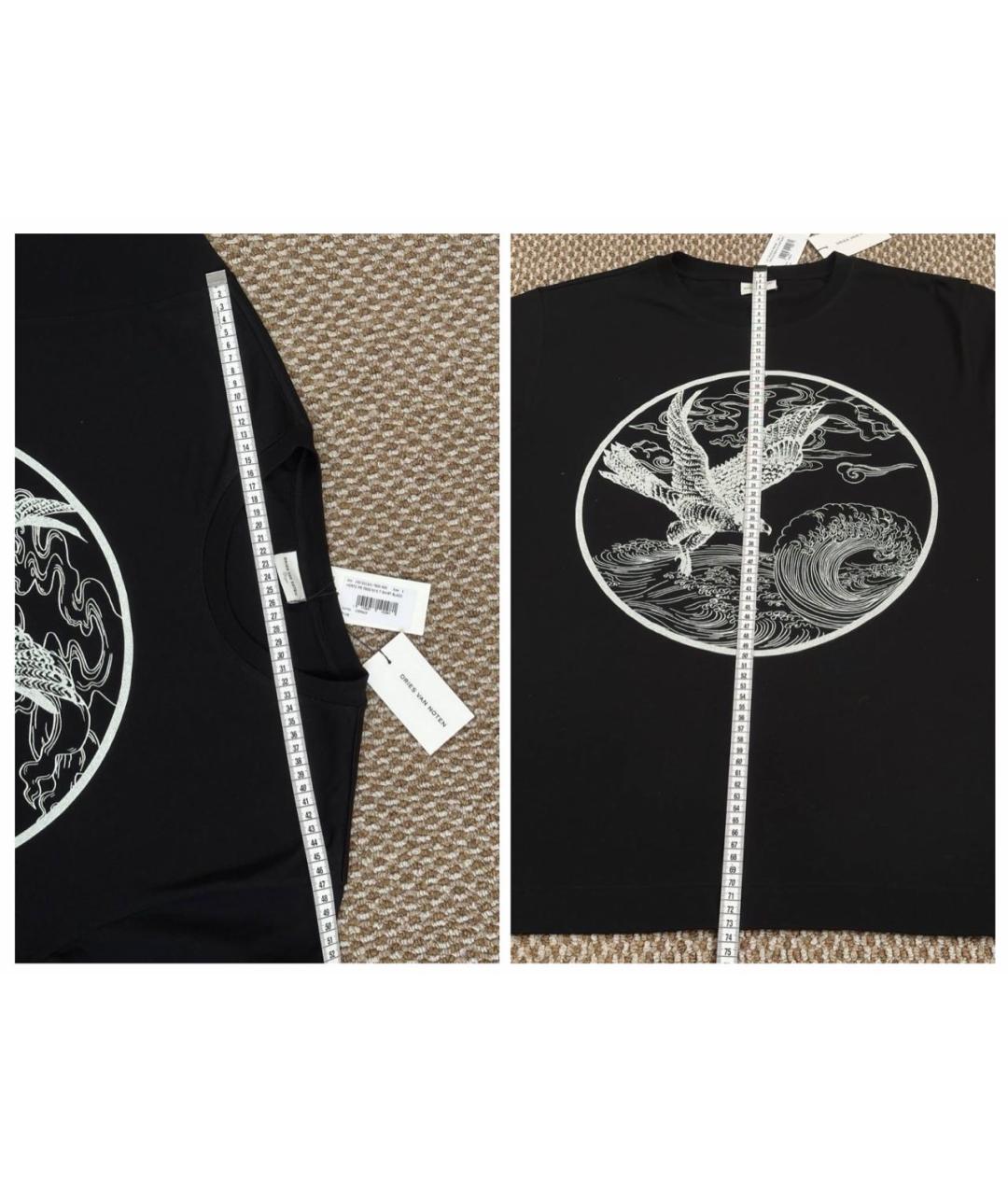 DRIES VAN NOTEN Черная хлопковая футболка, фото 7