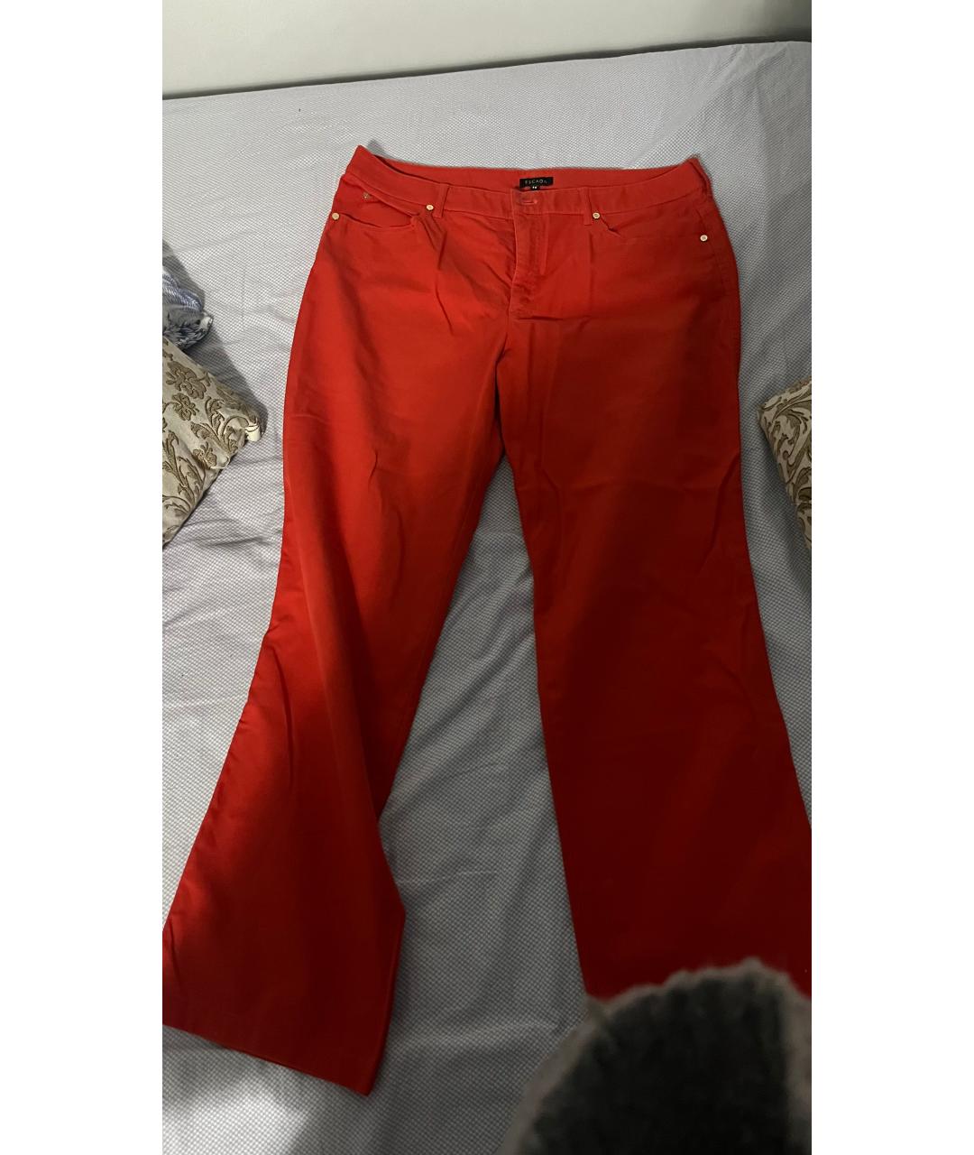 ESCADA Оранжевое хлопковые прямые брюки, фото 7