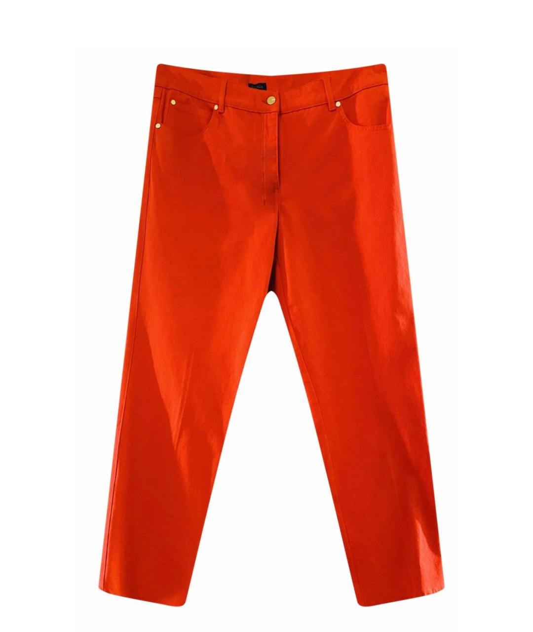 ESCADA Оранжевое хлопковые прямые брюки, фото 1
