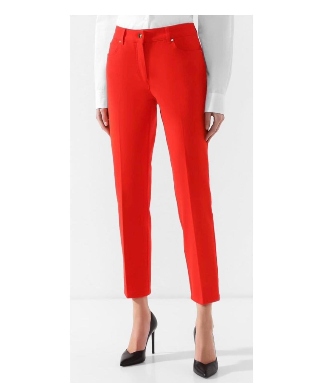 ESCADA Оранжевое хлопковые прямые брюки, фото 2