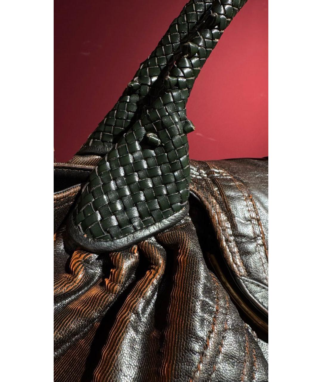 FENDI Коричневая кожаная сумка с короткими ручками, фото 6