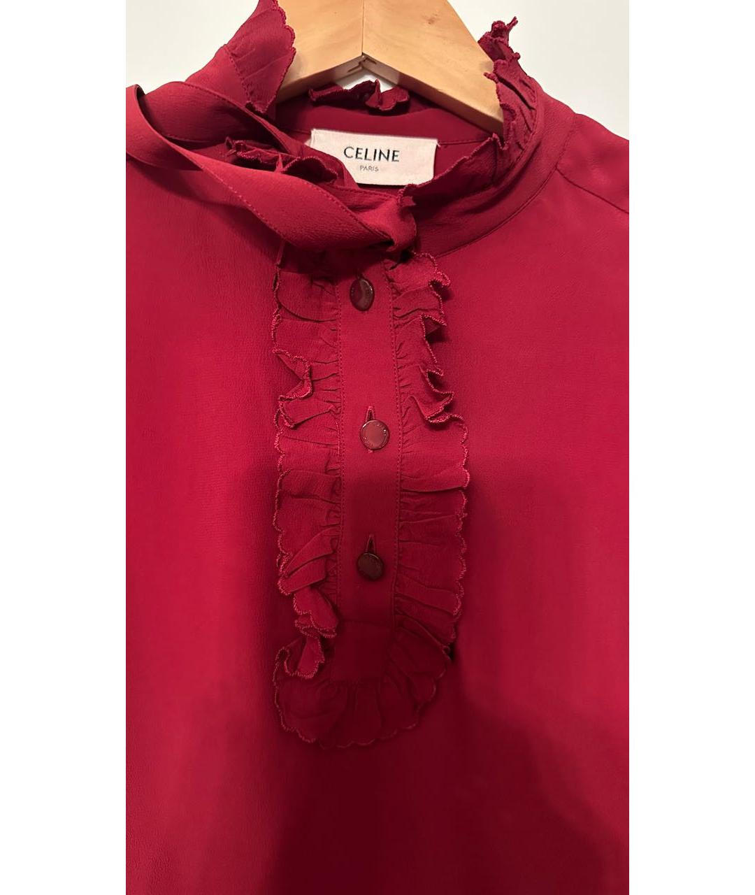 CELINE Бордовая блузы, фото 2