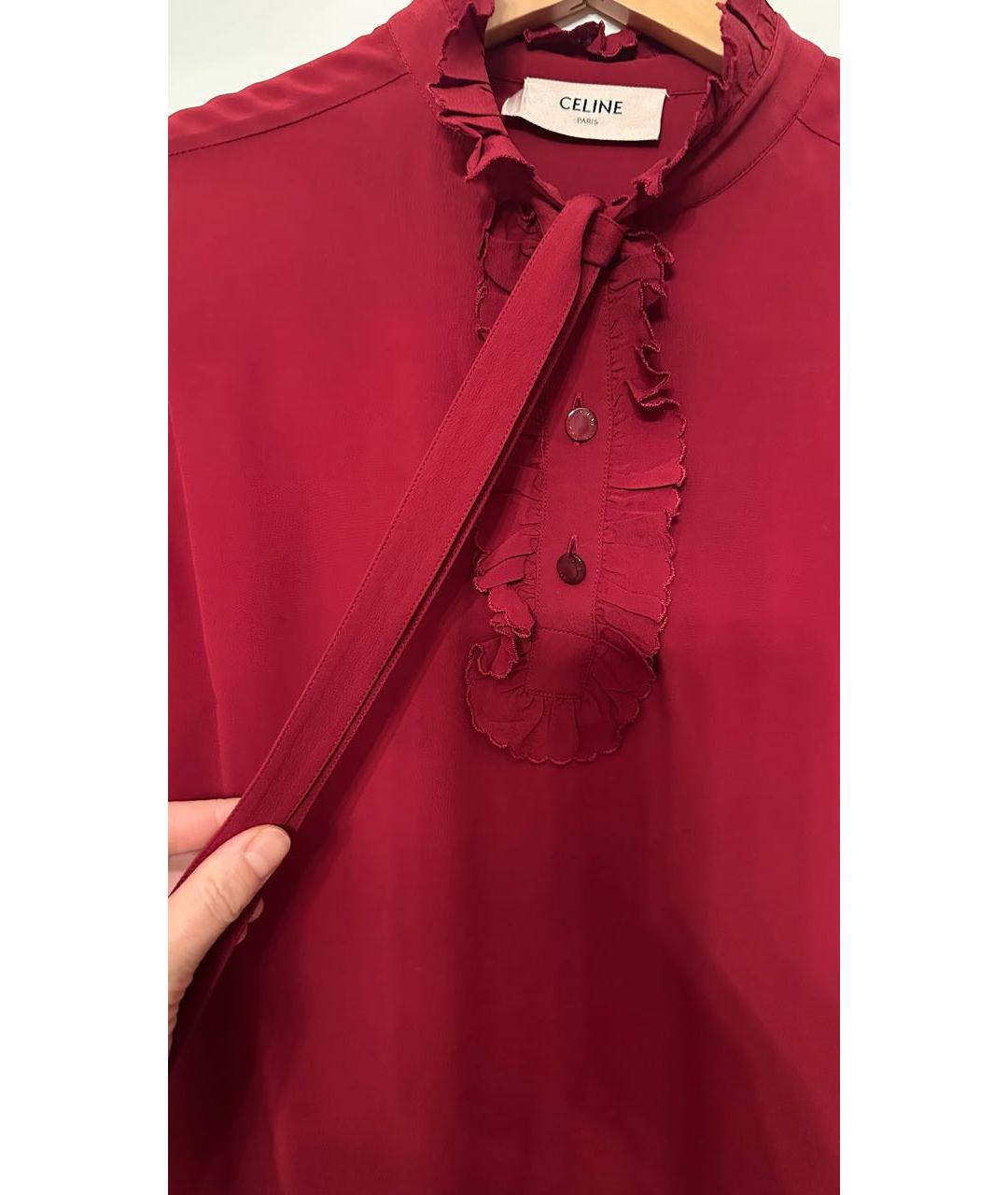 CELINE Бордовая блузы, фото 3