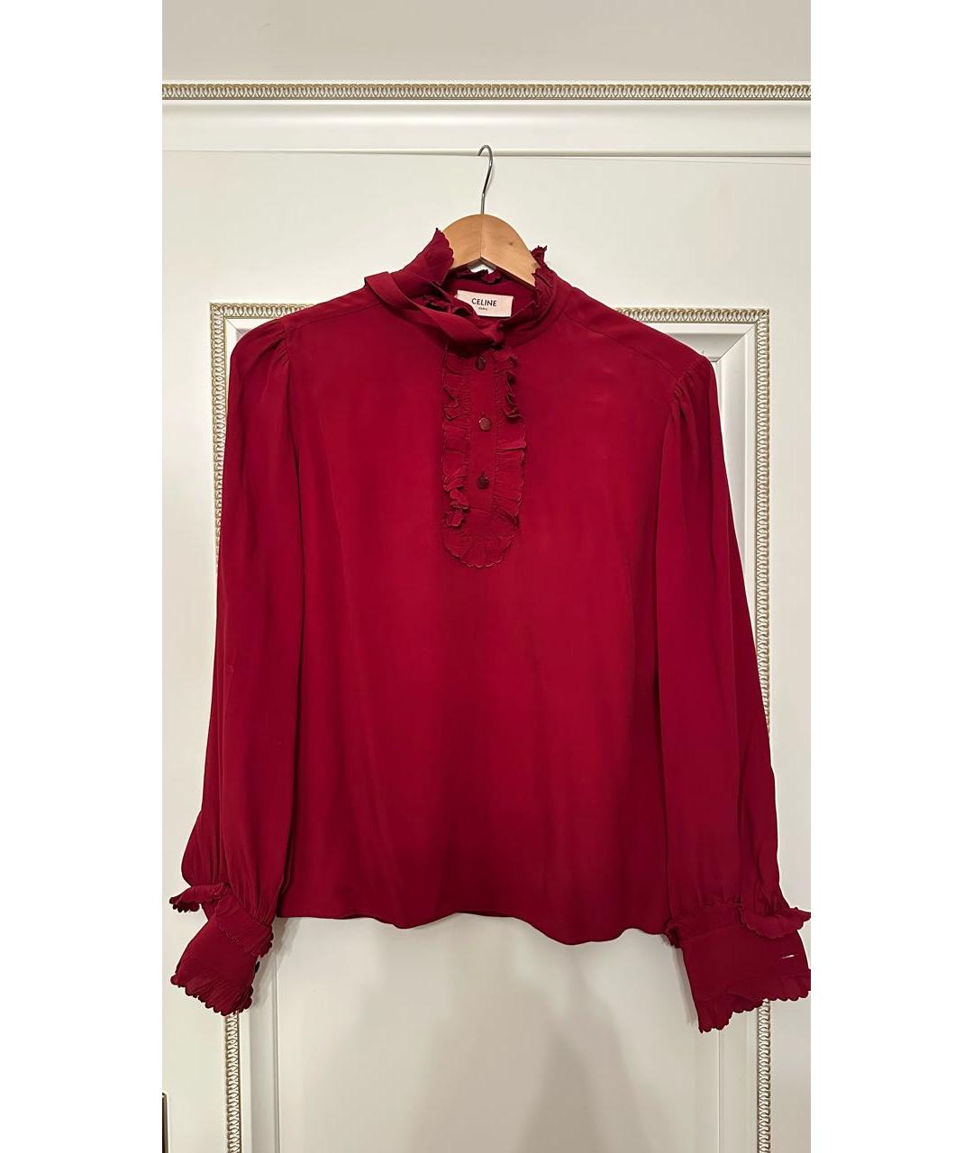 CELINE Бордовая блузы, фото 7