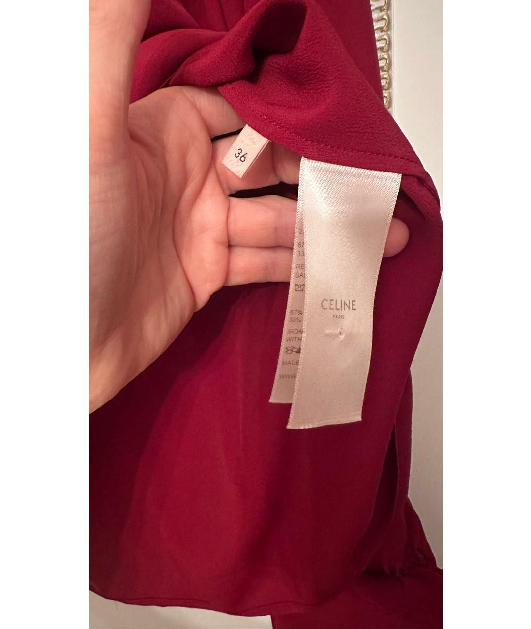 CELINE Бордовая блузы, фото 5