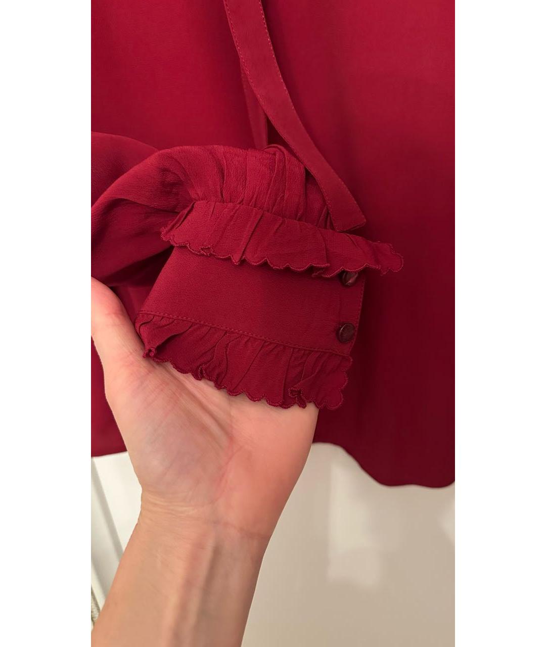 CELINE Бордовая блузы, фото 4