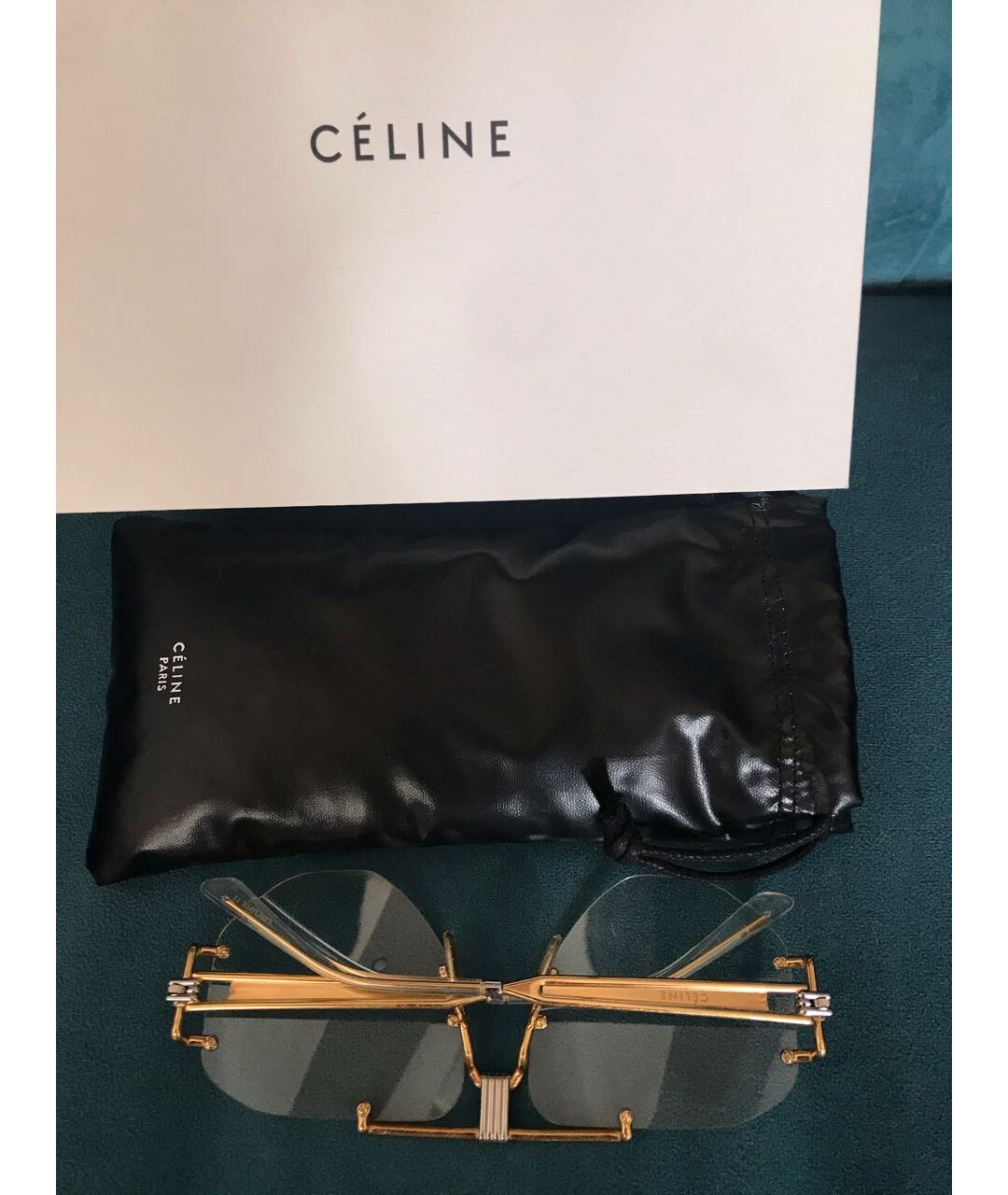 CELINE Бежевые пластиковые солнцезащитные очки, фото 5