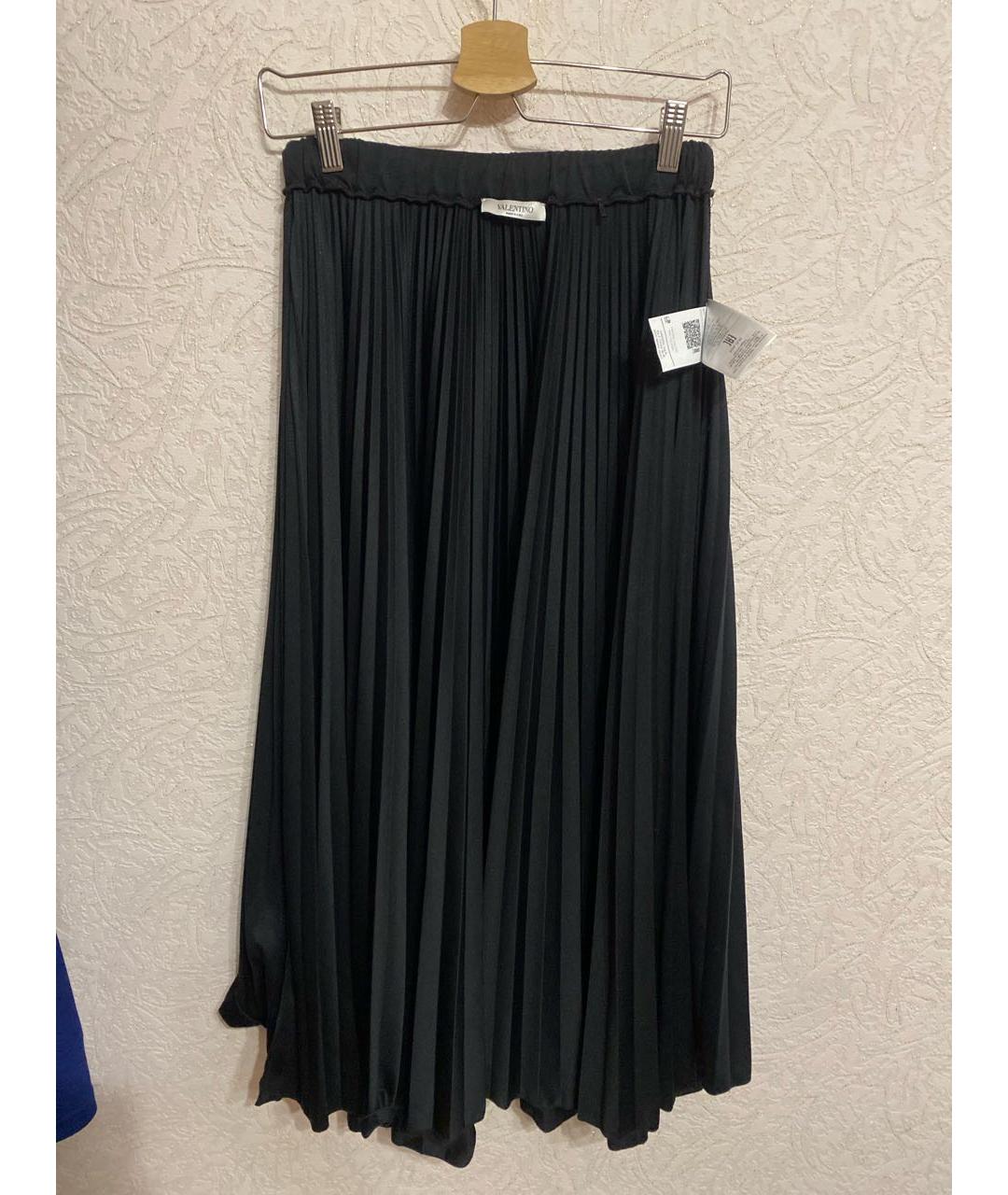 VALENTINO Черная полиэстеровая юбка миди, фото 3