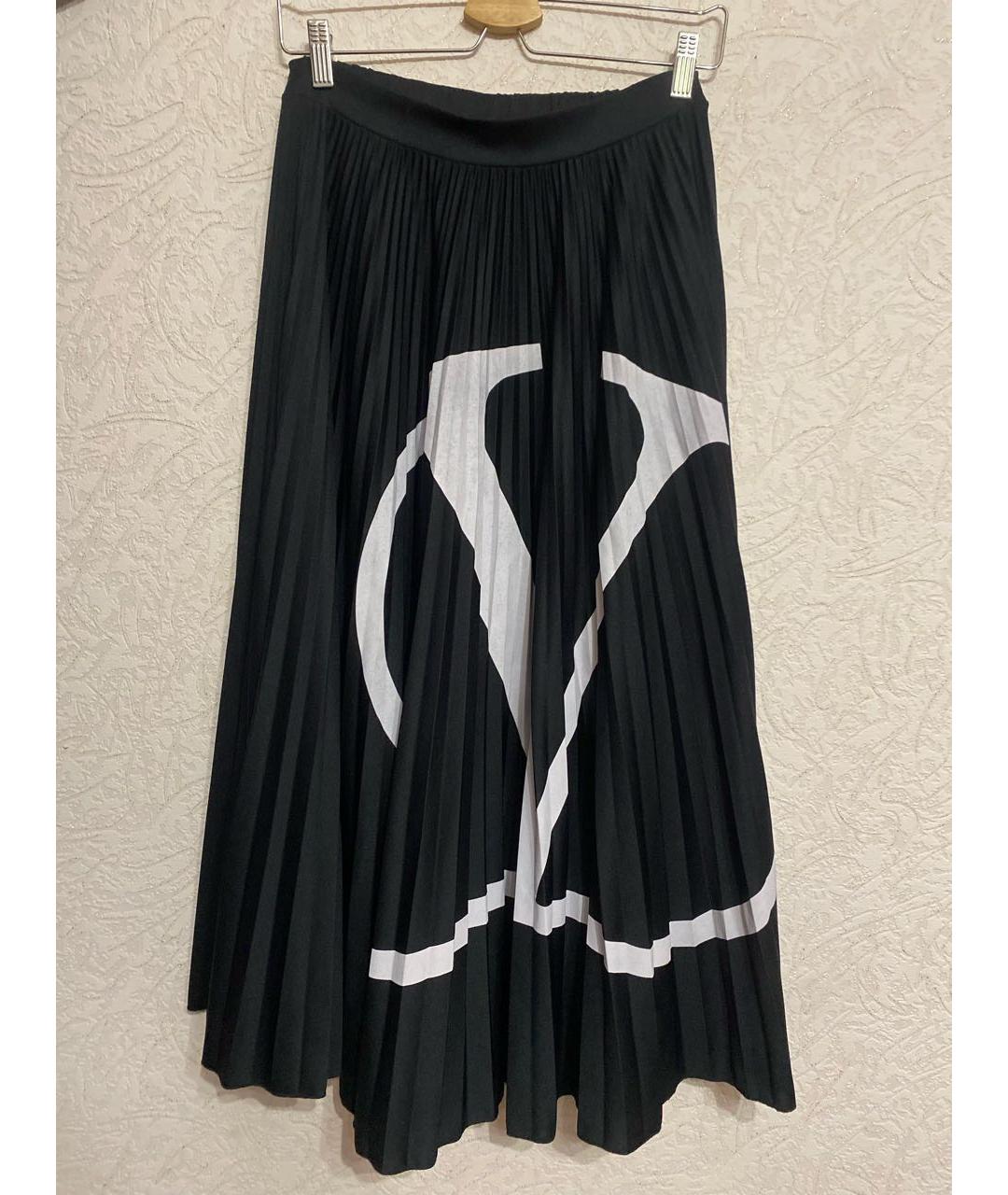 VALENTINO Черная полиэстеровая юбка миди, фото 9