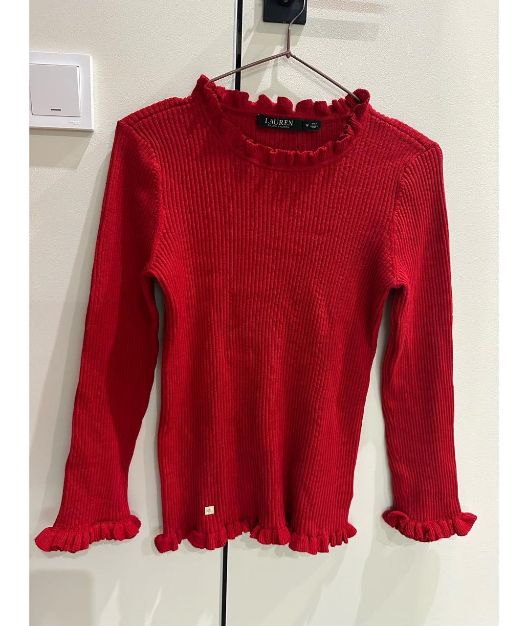 RALPH LAUREN Красный хлопковый джемпер / свитер, фото 9