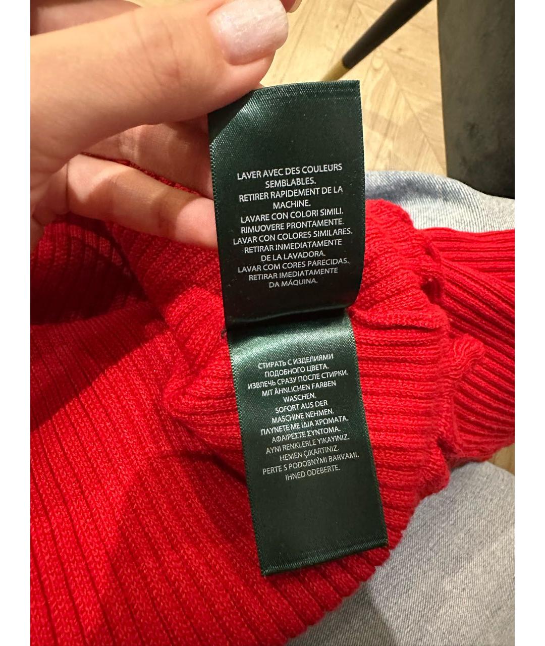 RALPH LAUREN Красный хлопковый джемпер / свитер, фото 6