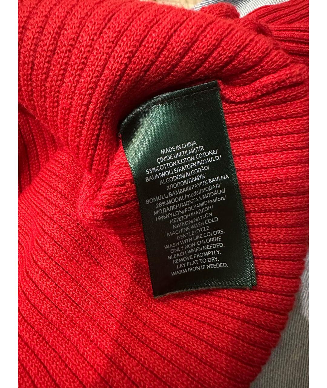 RALPH LAUREN Красный хлопковый джемпер / свитер, фото 5