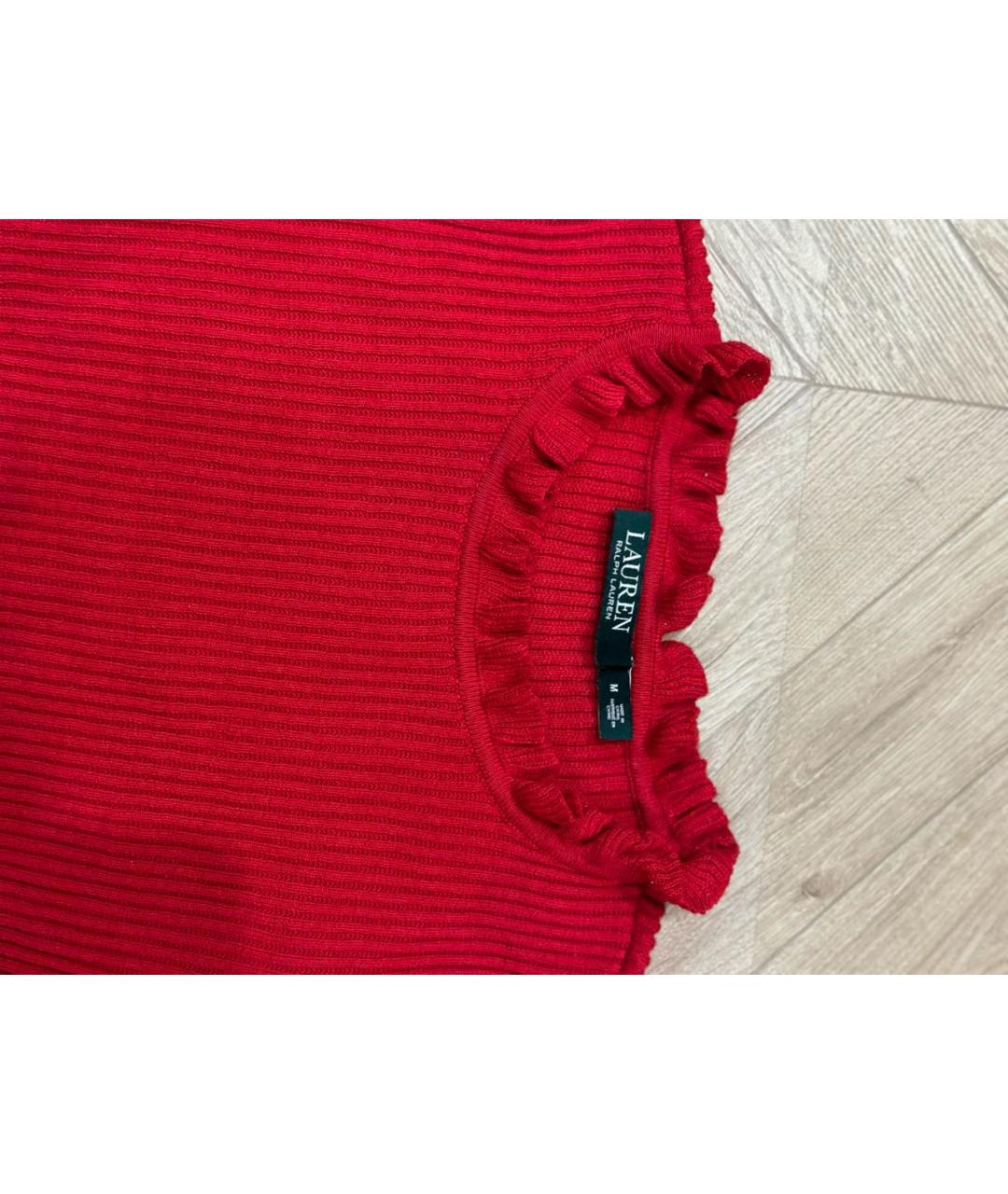 RALPH LAUREN Красный хлопковый джемпер / свитер, фото 3