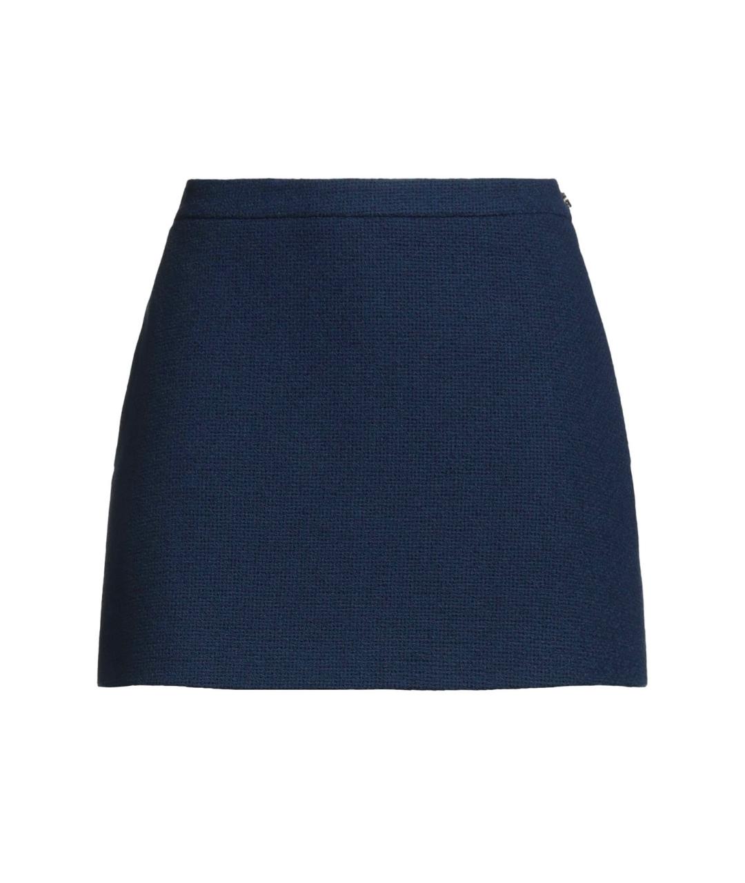 GUCCI Темно-синяя хлопковая юбка мини, фото 8
