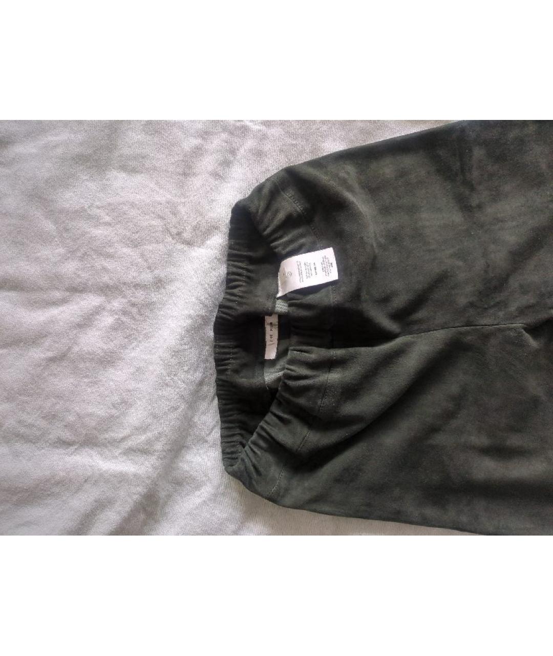 THE ROW Зеленые замшевые леггинсы и велосипедки, фото 2