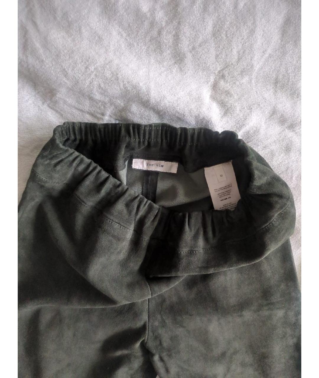 THE ROW Зеленые замшевые леггинсы и велосипедки, фото 3