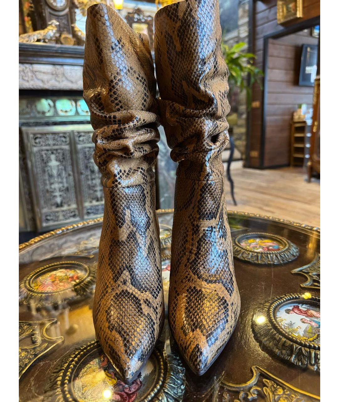 PARIS TEXAS Коричневые кожаные полусапоги, фото 2