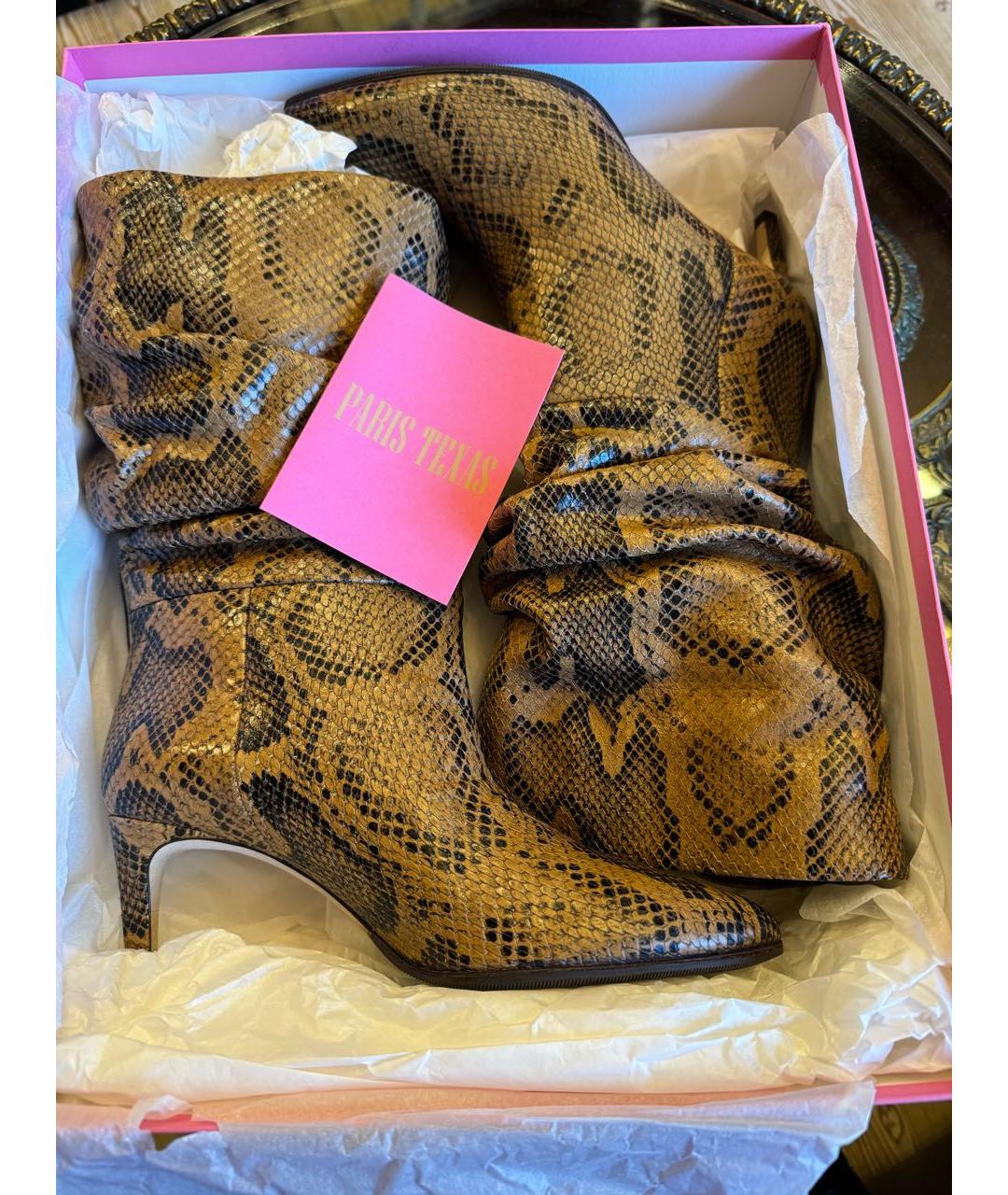 PARIS TEXAS Коричневые кожаные полусапоги, фото 4