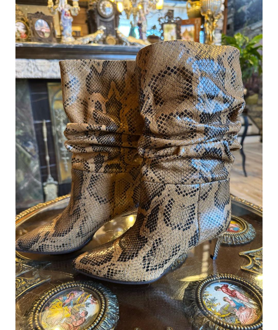 PARIS TEXAS Коричневые кожаные полусапоги, фото 3