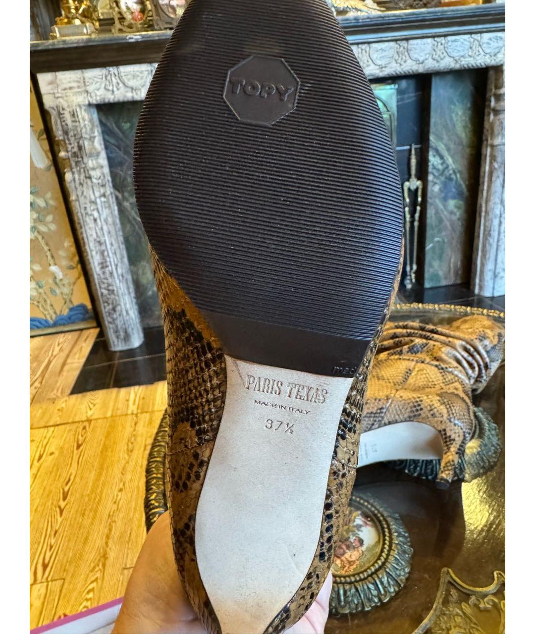 PARIS TEXAS Коричневые кожаные полусапоги, фото 8