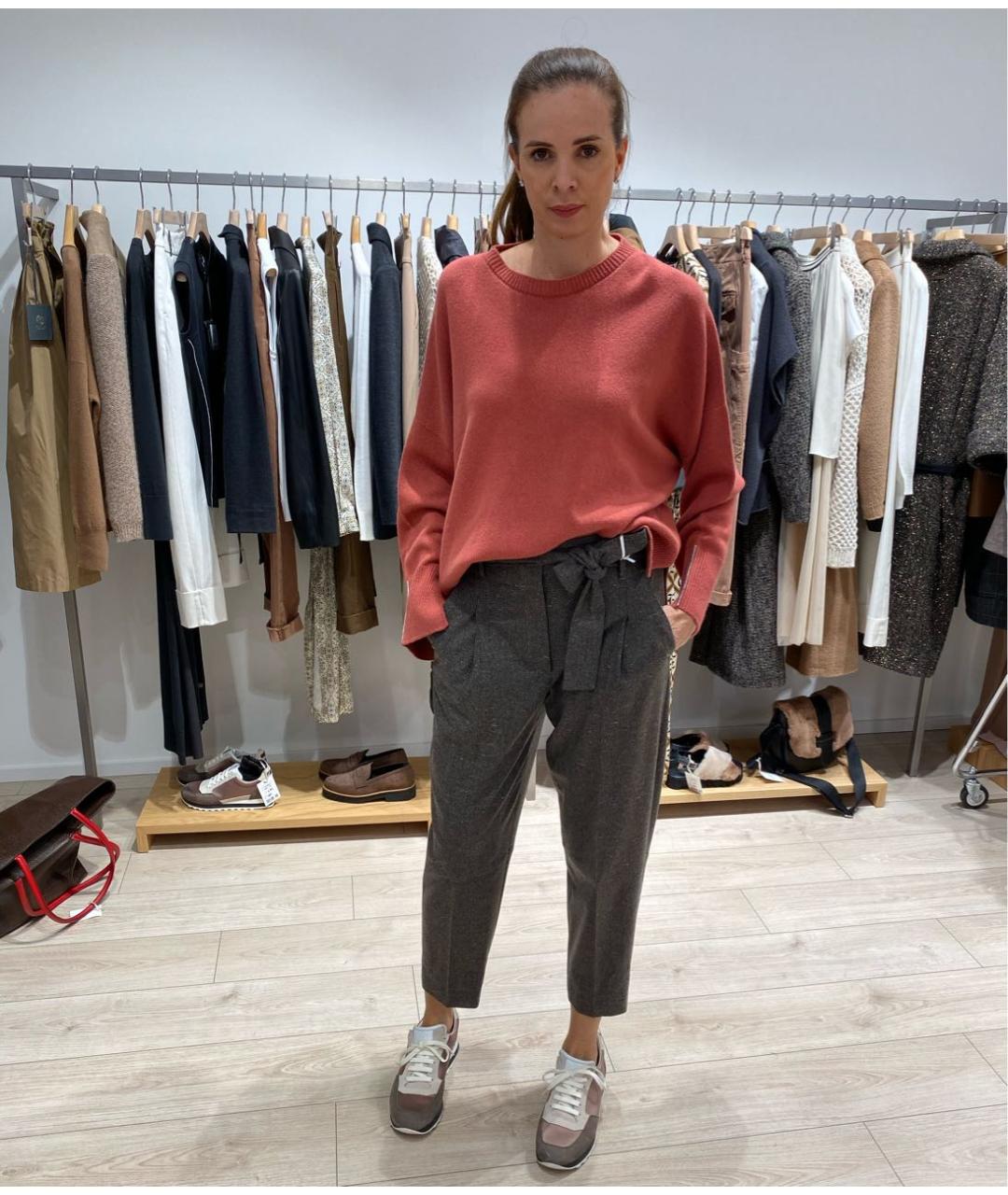 PESERICO Бежевые шерстяные брюки широкие, фото 3