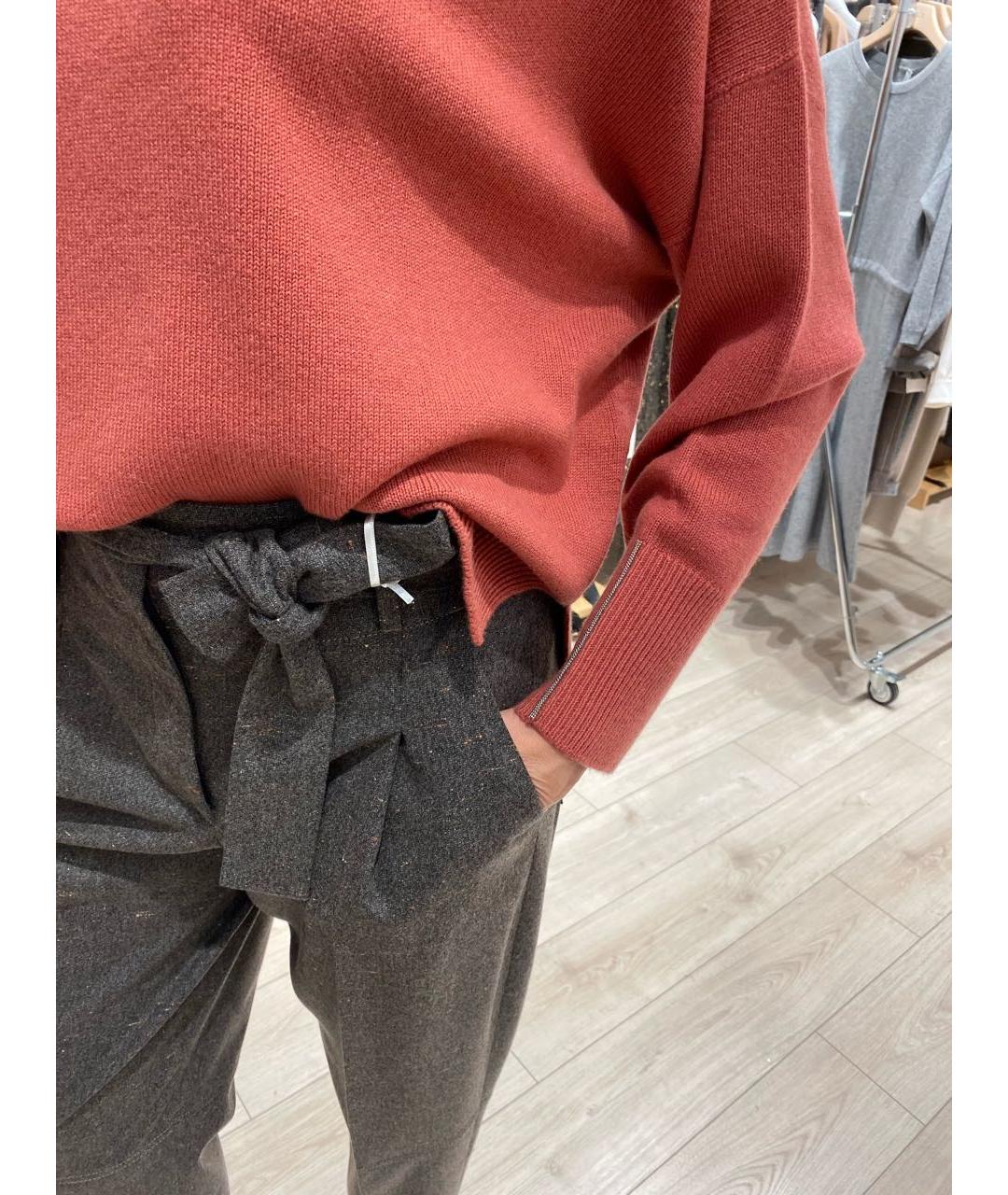 PESERICO Бежевые шерстяные брюки широкие, фото 5